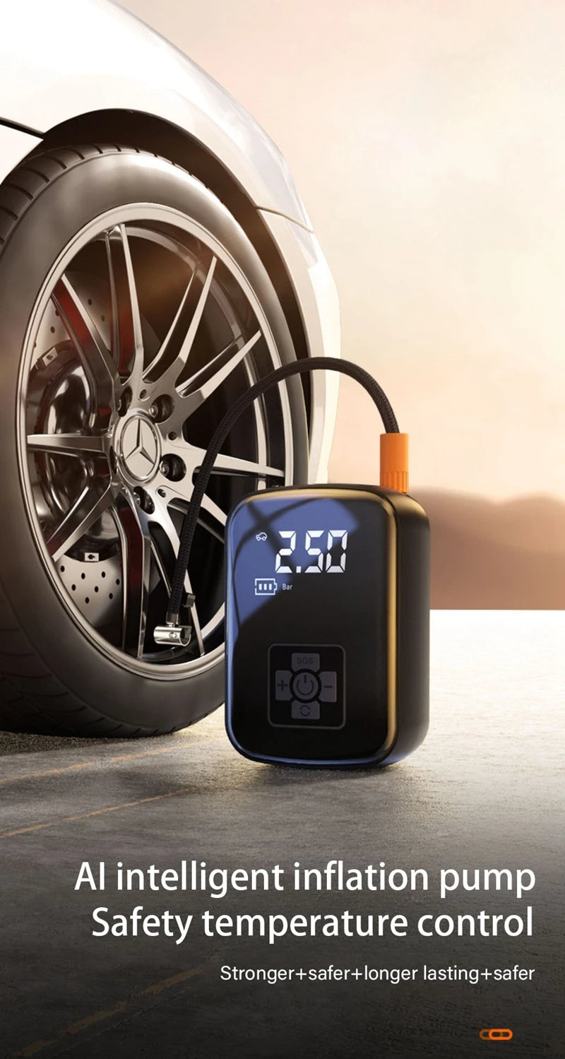 Wired/Wireless Car Air Compressor 150PSI Portable Electric Tire Inflator Pump for Motorcycle, Bicycle, Auto, Balls.