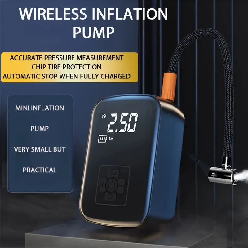 Wired/Wireless Car Air Compressor 150PSI Portable Electric Tire Inflator Pump for Motorcycle, Bicycle, Auto, Balls.